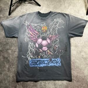 Travis Scott x FC Barcelona Washed Spray Logo Tee